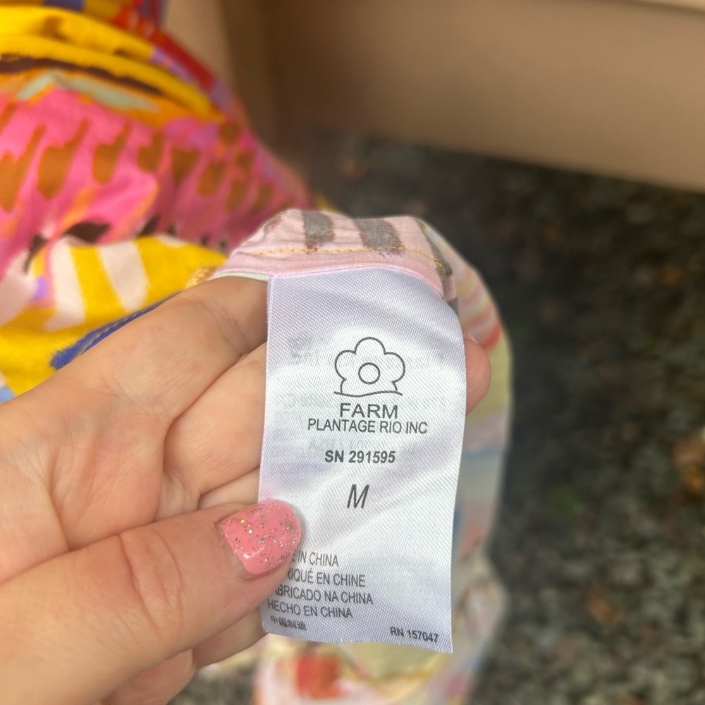 NWT FARM RIO Anthropologie Neon Macaws Puff Sleeve Maxi Dress - Picture 9 of 16